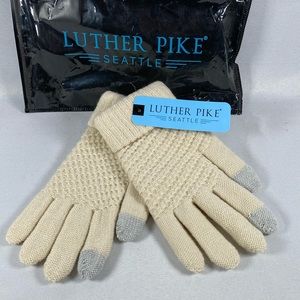Luther Pike cream and grey gloves fall pumpkin picking casual warm one size NIP
